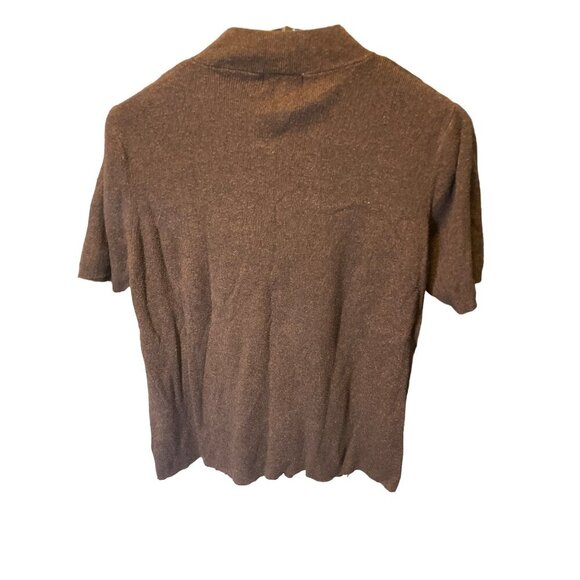 Worthington Woman Brown Mock Neck Short Sleeve Sweater Sz 1X - Picture 2 of 6